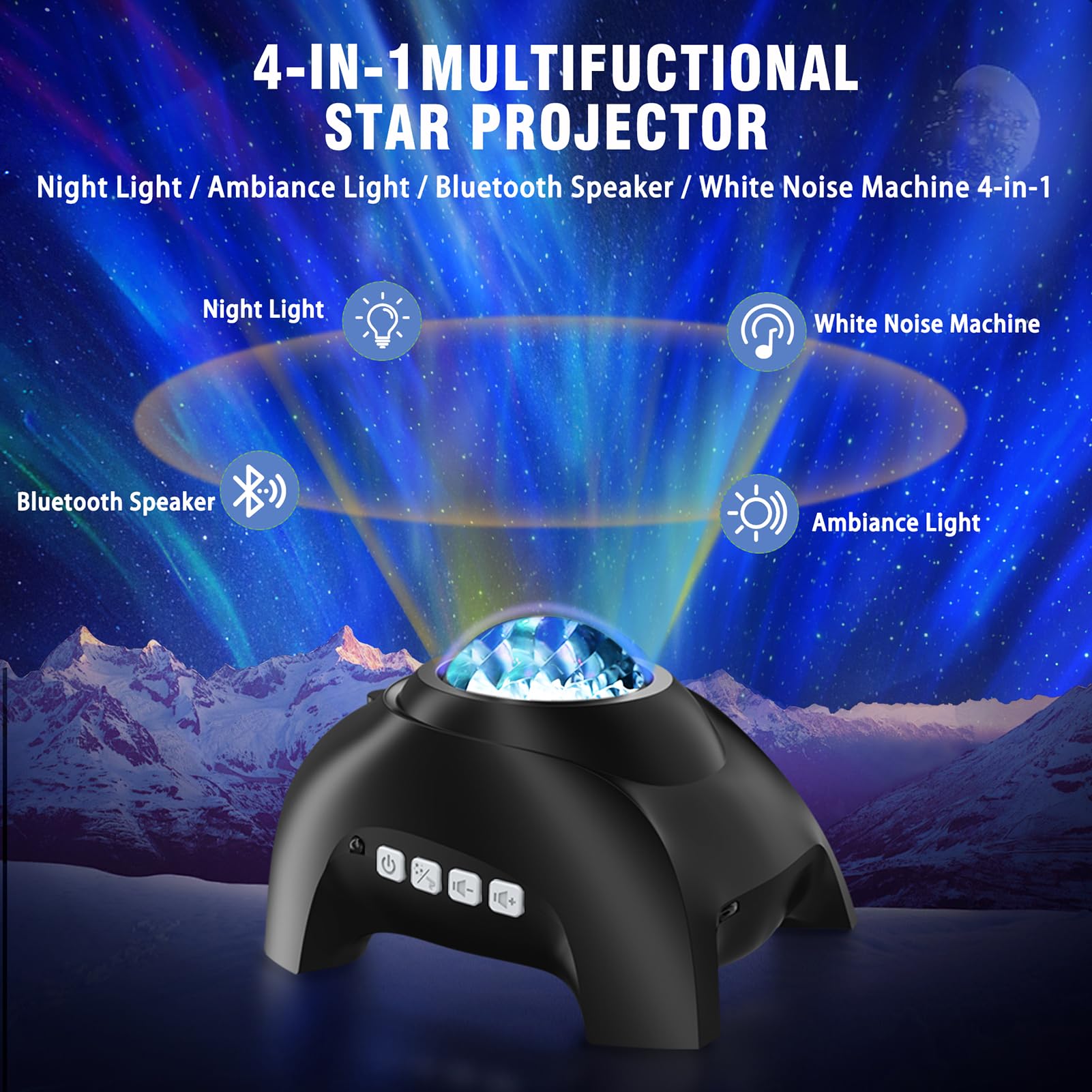Vinwark Northern Lights Aurora Projector for Bedroom with Music Vinwark Northern Lights Aurora Projector for Bedroom with Music